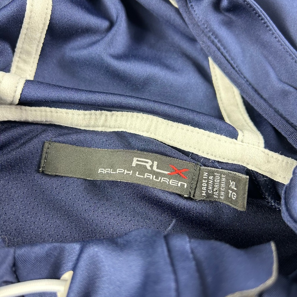 RLX Ralph Lauren Jacket Mens XL Navy Blue Hooded Full Zip Performance Golf Logo - Picture 5 of 10